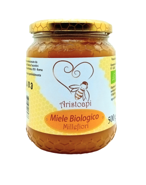 Miele Biologico Millefiori Italiano 500g in barattolo di vetro - Aristoapi